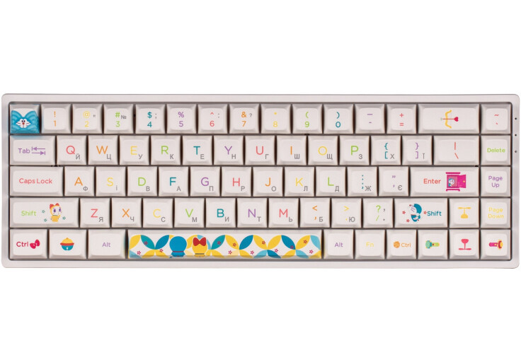 Клавіатура Akko 3068B Doraemon Rainbow CS Jelly Pink RGB (6925758617383)