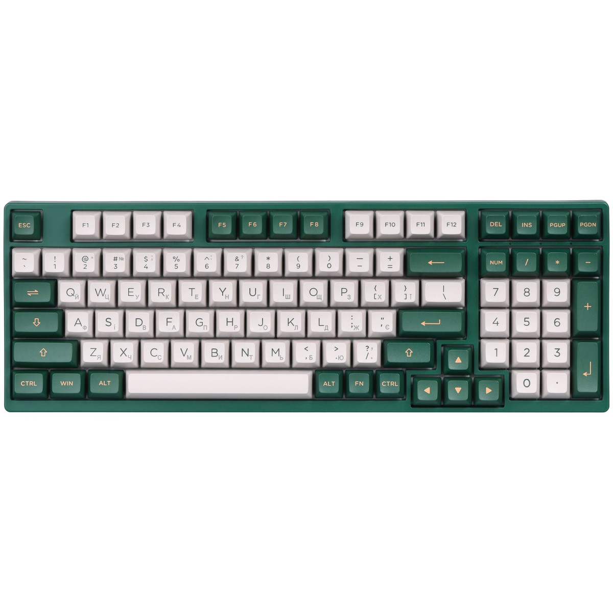 Комплект (клавіатура і мишка) Akko 3098S World tour London TTC Speed Silver RGB USB Green-White (6925758615471)