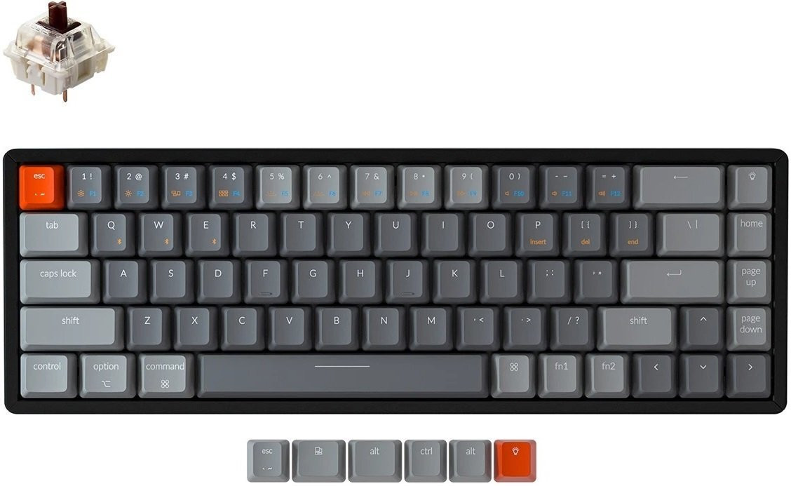 Клавиатура Keychron K6 68 Key Aluminum Frame Hot-Swap RGB Brown (K6W3_KEYCHRON)