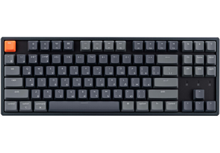 Клавиатура Keychron K8 87Key Gateron G Pro Blue Hot-swap White Led EN/UKR USB/WL Black (K8G2_KEYCHRON)