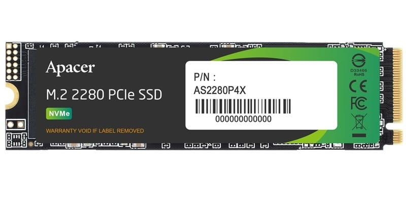 SSD накопитель Apacer SSD  256GB AS2280P4X M.2 2280 PCIe 3.0 x4 3D TLC (AP256GAS2280P4X-1)