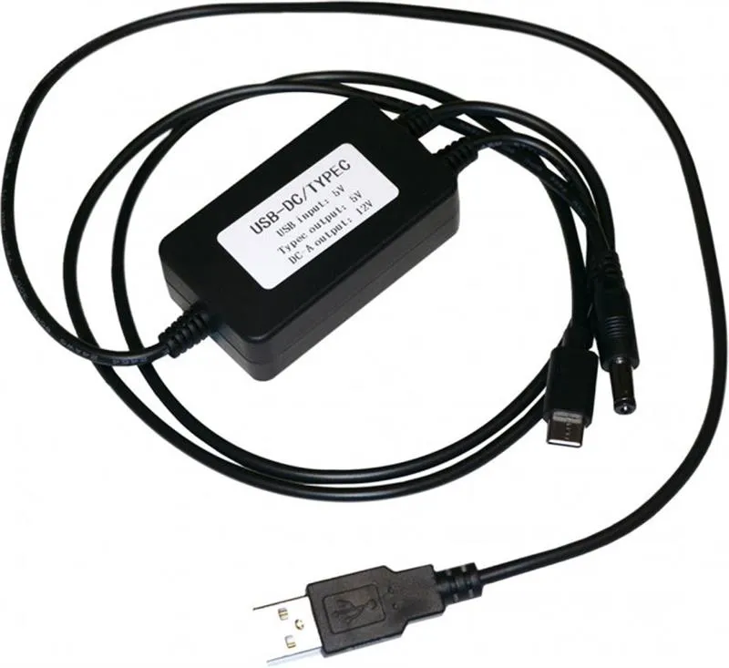 Адаптер и переходник XoKo USB - USB Type-C + DC (M/M), 9/12В, 0.7m Black (XK-DC-DC-C-12)