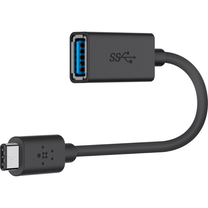 Зарядний пристрій Belkin USB Type-C - USB V 3.0 (M/F), 0.14m Black (F2CU036btBLK)