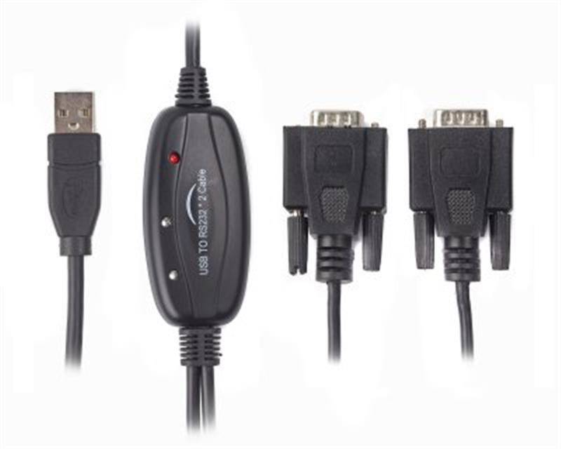 Кабель USB Viewcon USB - 2хCOM (M/M), 9+25pin, 1.4 m Black (VE591)