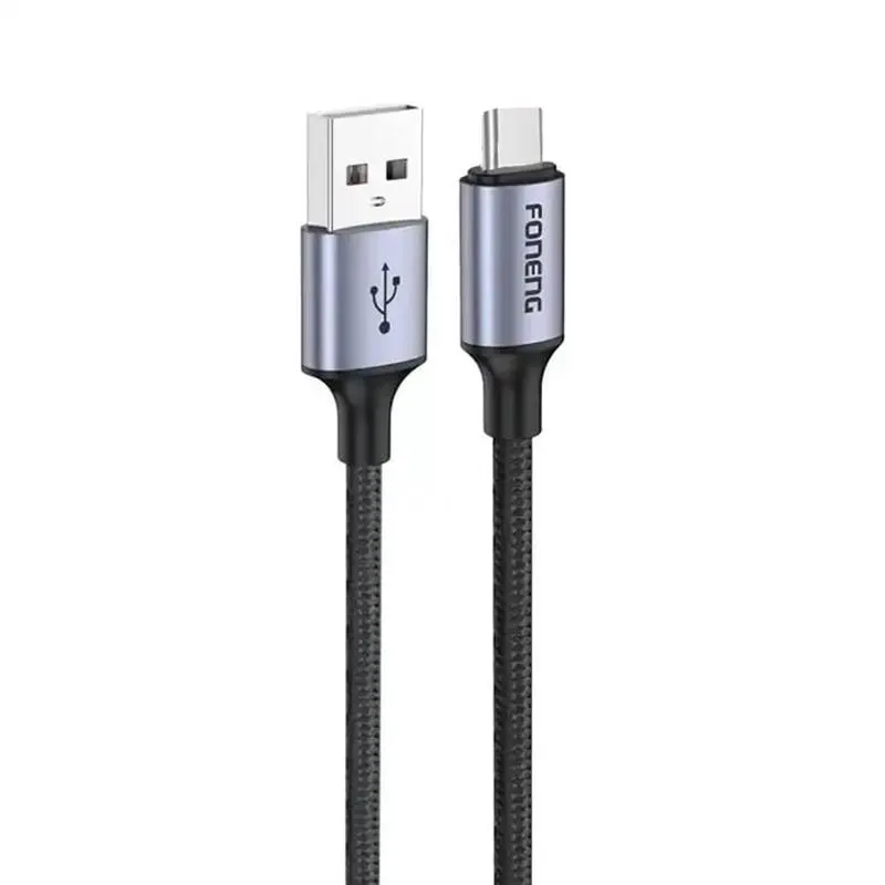 Кабель USB Foneng X95 Metal Head Braided Cable USB - USB-C 3A 1.2m Black (X95-CA-TC)