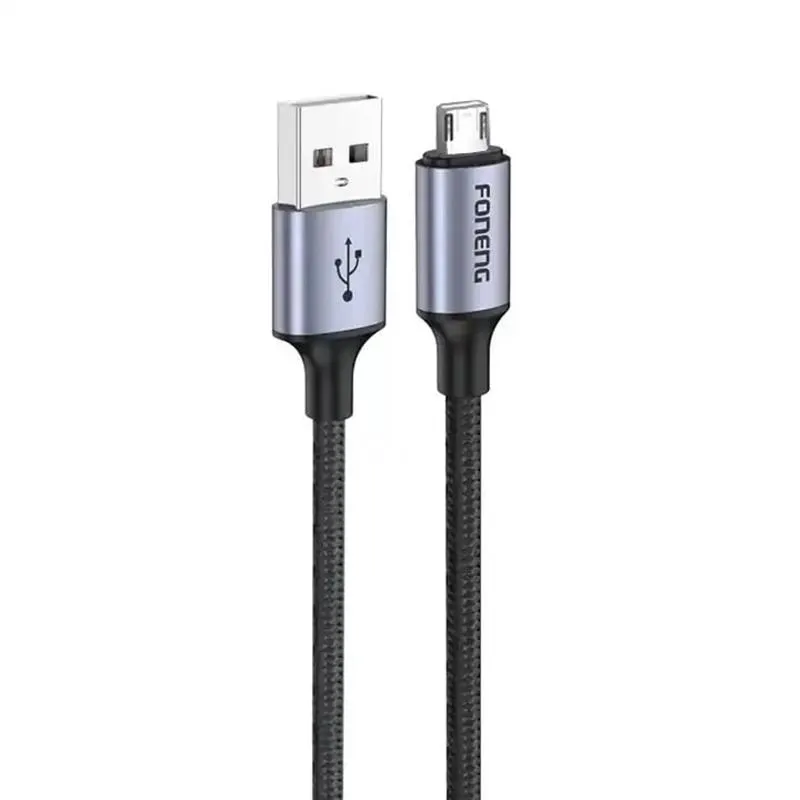 Кабель USB Foneng X95 Metal Head Braided Cable USB - micro USB 3A 1.2m Black (X95-CA-MU)