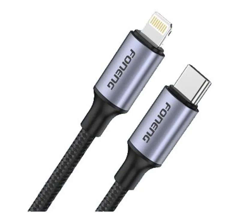 Кабель USB Foneng X95 Metal Head Braided Cable USB-C - Lightning PD20W 1.2m Black (X95-CA-TCIP)