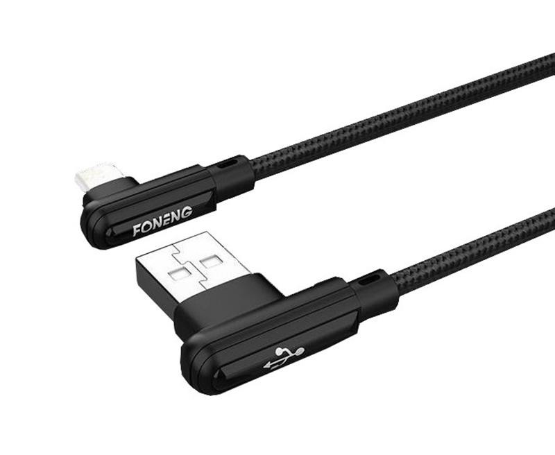 Кабель USB Foneng X70 90-degree Angle Gaming Cable (3A) USB - USB-C 1m Black (X70-CA-DAG-TC)