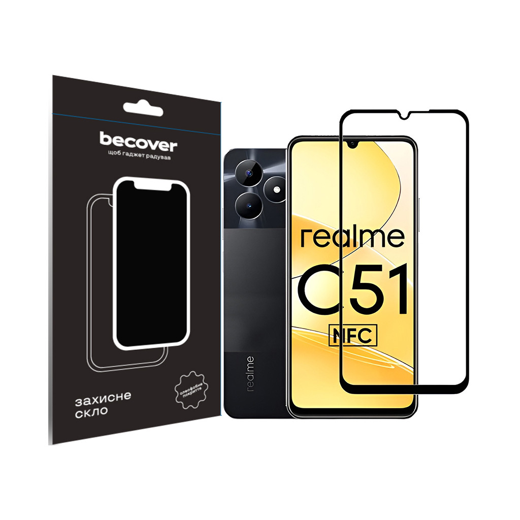 Захисне скло BeCover Realme C51 Black (710301)