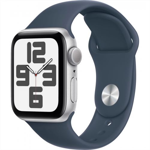 Смарт-часы Apple Watch SE 2 GPS 40mm Silver Aluminium Case with Storm Blue Sport Band S/M (MRE13)
