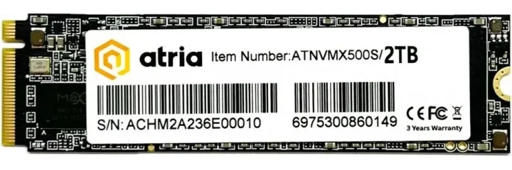SSD накопичувач ATRIA X500S 2 TB (ATNVMX500S/2048)