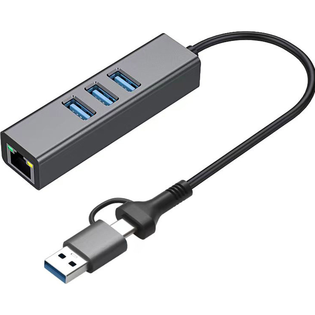 USB Хаб Dynamode 4 in 1 Hub (DM-AD-GLAN-U3)