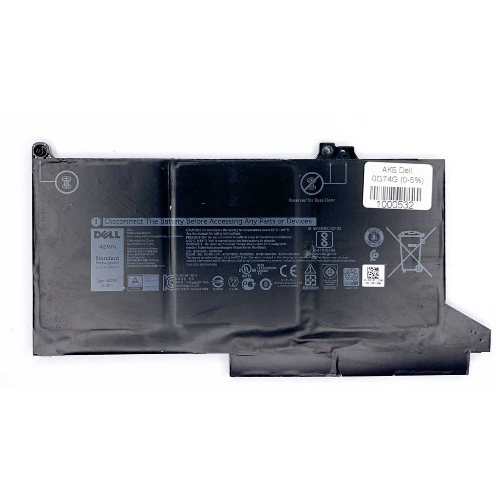 Акумулятор для ноутбука Dell Latitude E7280 0G74G, 42Wh (3500mAh), 3cell, 11.4V, Li-ion (A47846)