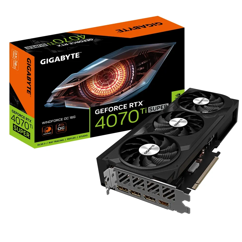 Видеокарта GIGABYTE GeForce RTX4070Ti SUPER 16Gb WINDFORCE OC (GV-N407TSWF3OC-16GD)