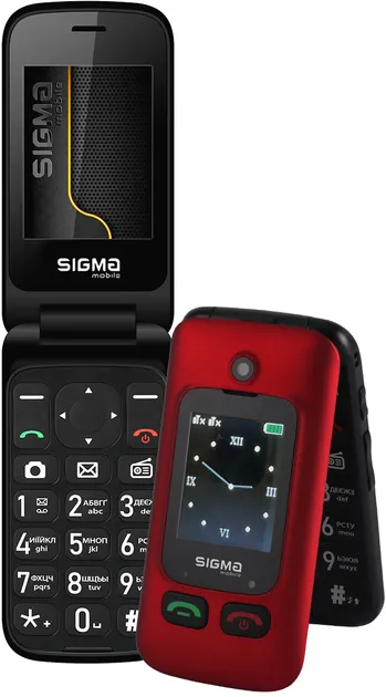 Мобильный телефон Sigma Comfort 50 Shell Duo Type-C Red Black (4827798212516)