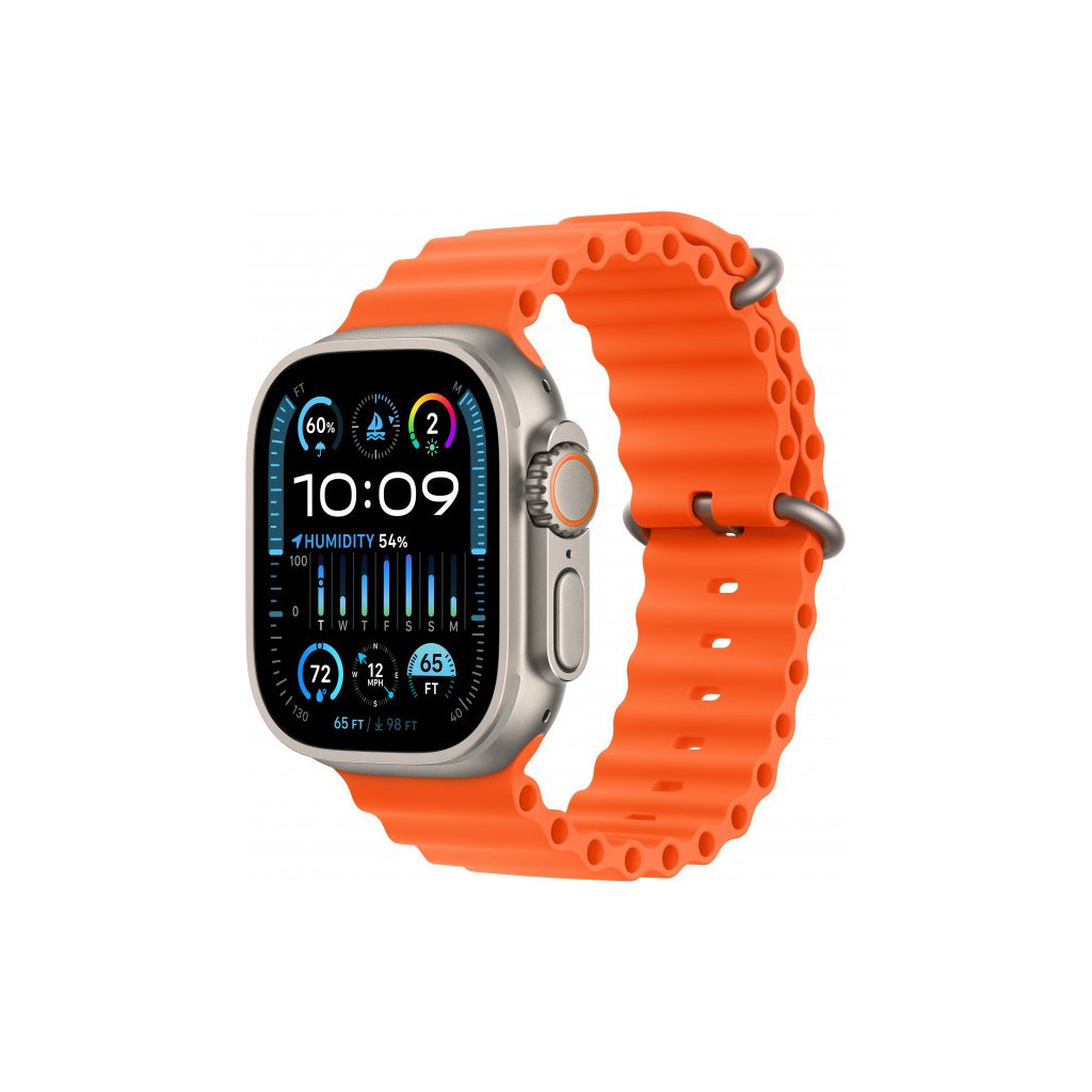 Смарт-годинник Apple Watch Ultra 2 GPS + Cellular, 49mm Titanium Case with Orange Ocean Band (MREH3UL/A) UA