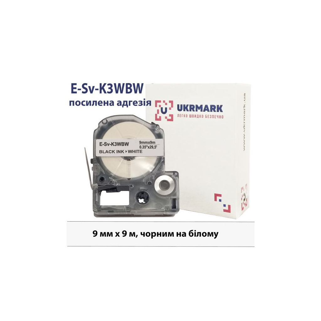 Расходные материалы для торгового оборудования UKRMARK E-Sv-LK3WBW, 9mm х 9m Black on White LK-3WBW (E-Sv-LK3WBW)