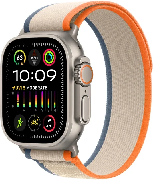 Смарт-годинник Apple Watch Ultra 2 GPS + Cellular 49mm Titanium Case with Orange/Beige Trail Loop - M/L (MRF23UL/A) UA