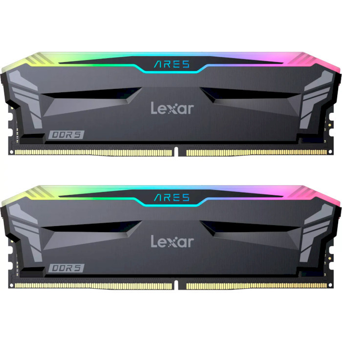 Оперативная память Lexar 32GB (2x16GB) DDR5 6400MHz Ares RGB Black (LD5EU016G-R6400GDLA)