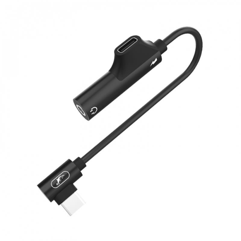 Адаптер і перехідник SkyDolphin AU03 USB Type-C - USB Type-C+3.5mm (M/F) Black (ADPT-00027)