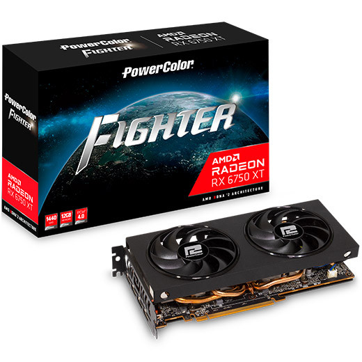 Видеокарта PowerColor AMD Radeon RX 6750 XT 12GB GDDR6 Fighter (AXRX 6750 XT 12GBD6-3DH)