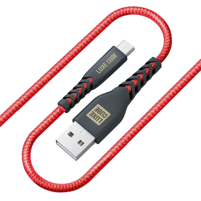 Кабель USB Luxe Cube Kevlar USB-microUSB, 1.2m Red  (8886998686264)