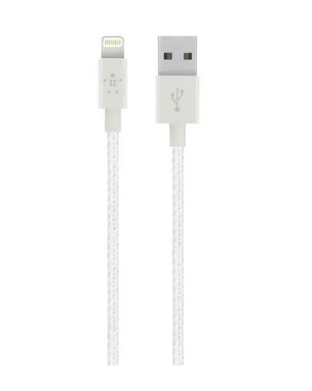 Кабель USB Belkin Mixit Metallic USB-Lightning 1.2m White (F8J144-04-WHTTM)