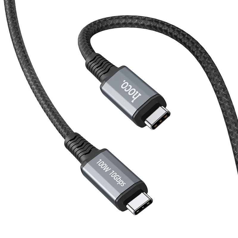 Кабель USB Hoco US01 USB Type-C - USB Type-C (10Gbps) 100W 1.2m Black (US0112B)