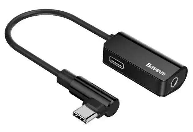 Адаптер і перехідник Baseus L45 USB Type-C - USB Type-C + 3.5mm (M/F+F) 0.1m Black (CATL45-01)