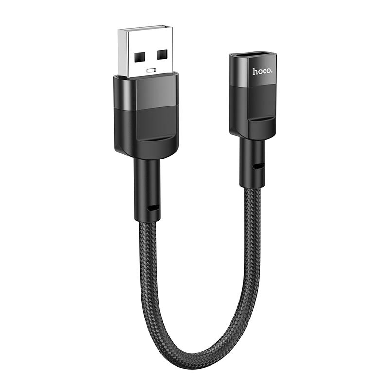 Кабель USB Hoco U107 USB - USB Type-C V 2.0 (M/F) 0.1m Black (U107U2CB)