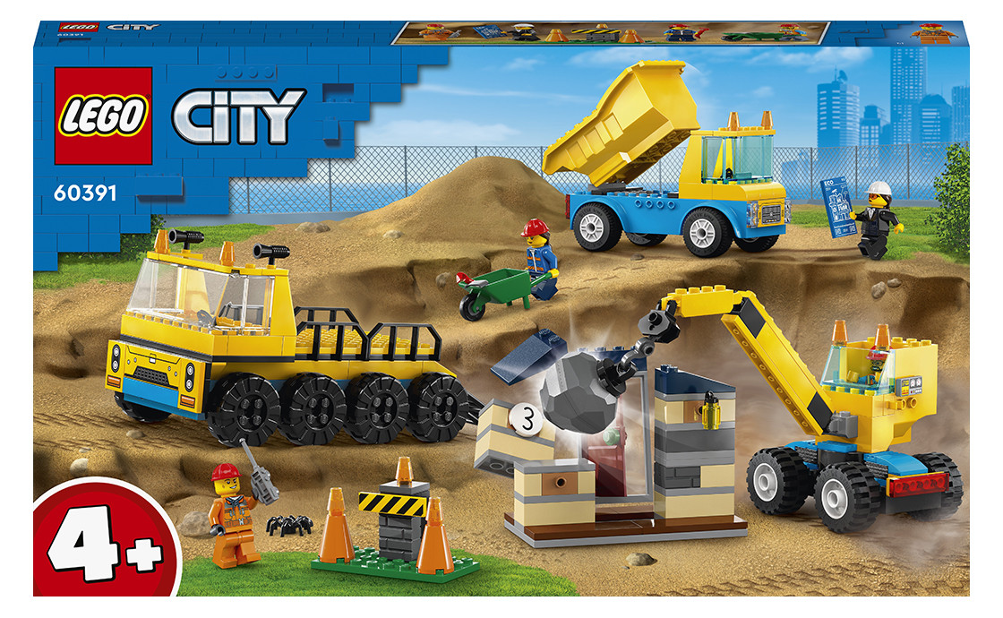 Конструктор LEGO City Будівельна вантажівка й кулястий кран-таран (60391)