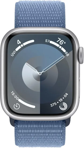 Смарт-годинник Apple Watch Series 9 GPS 41mm Starlight Aluminium with Winter Blue Sport Loop (MR9K3) в Україні