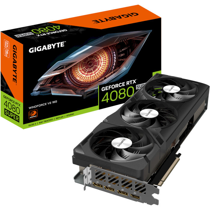 Видеокарта GIGABYTE GeForce RTX 4080 SUPER WINDFORCE V2 16G (GV-N408SWF3V2-16GD)