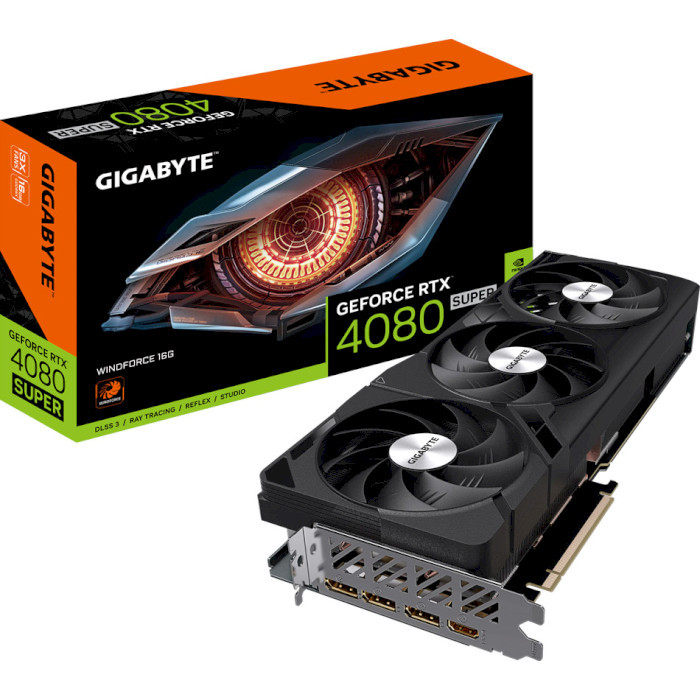 Видеокарта GIGABYTE GeForce RTX 4080 SUPER WINDFORCE 16G (GV-N408SWF3-16GD)