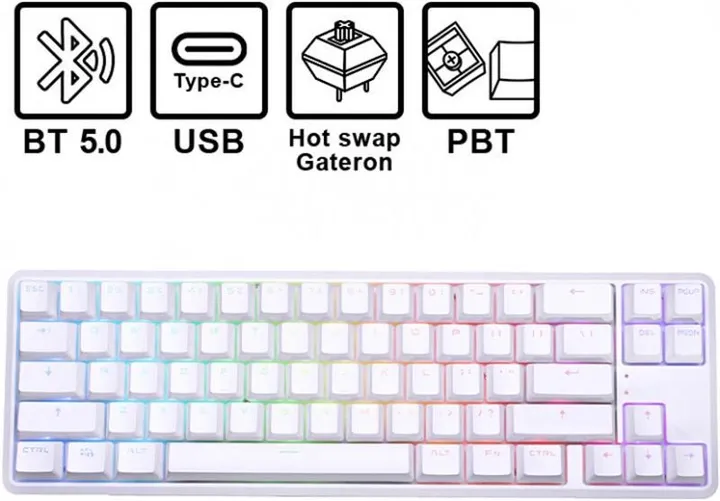 Клавіатура Hator Skyfall Hex ENG USB White (HTK-667) купити