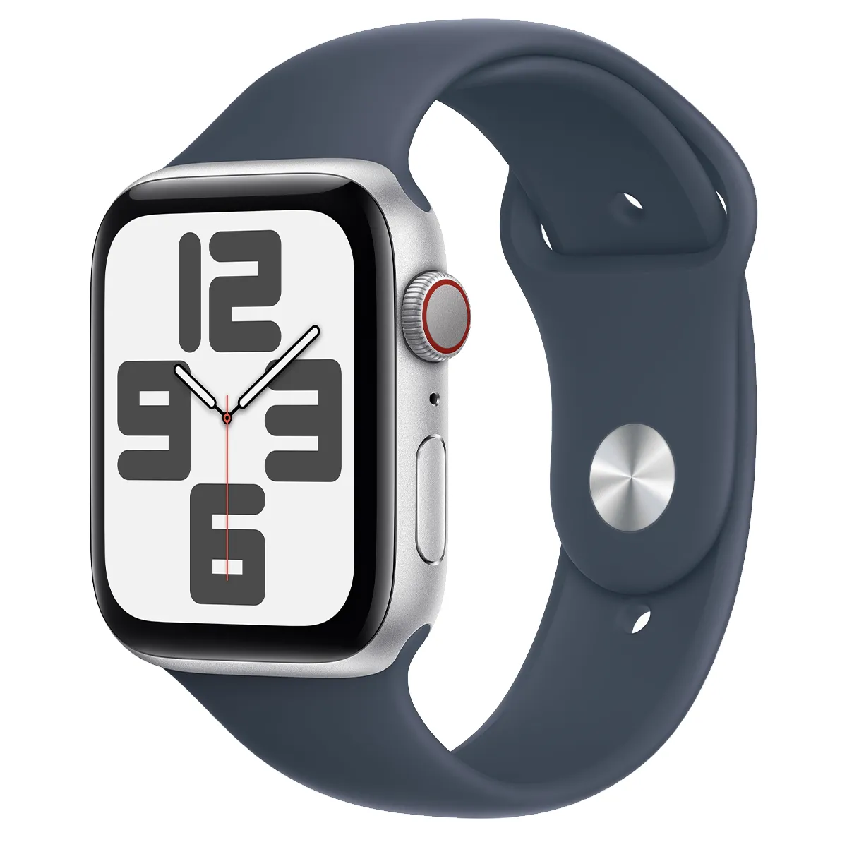 Смарт-часы Apple Watch SE 2 GPS + Cellular 40mm Silver Aluminium Case with Storm Blue Sport Band - S/M (MRGH3)