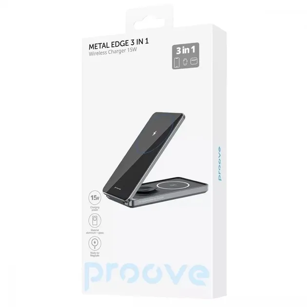 Зарядний пристрій Proove Metal Edge 3in1 Gray (WSME15010001) купити