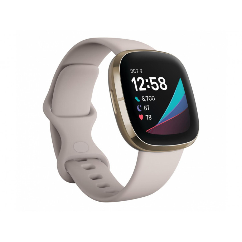 Смарт-часы Fitbit Sense Lunar White/Soft Gold Stainless Steel (FB512GLWT)
