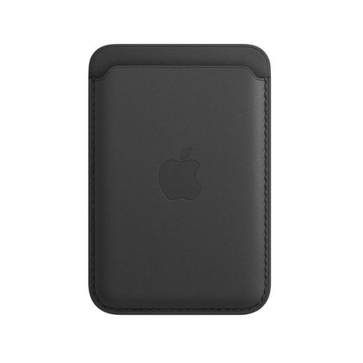 Чехол-бумажник Apple iPhone Leather Wallet with MagSafe - Black (MHLR3)