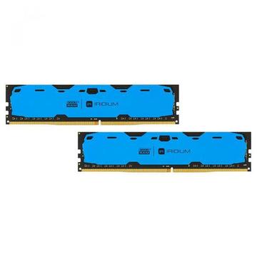 Оперативная память Goodram DDR4 8GB (2x4GB) 2400 MHz Iridium Blue (IR-B2400D464L15S/8GDC)