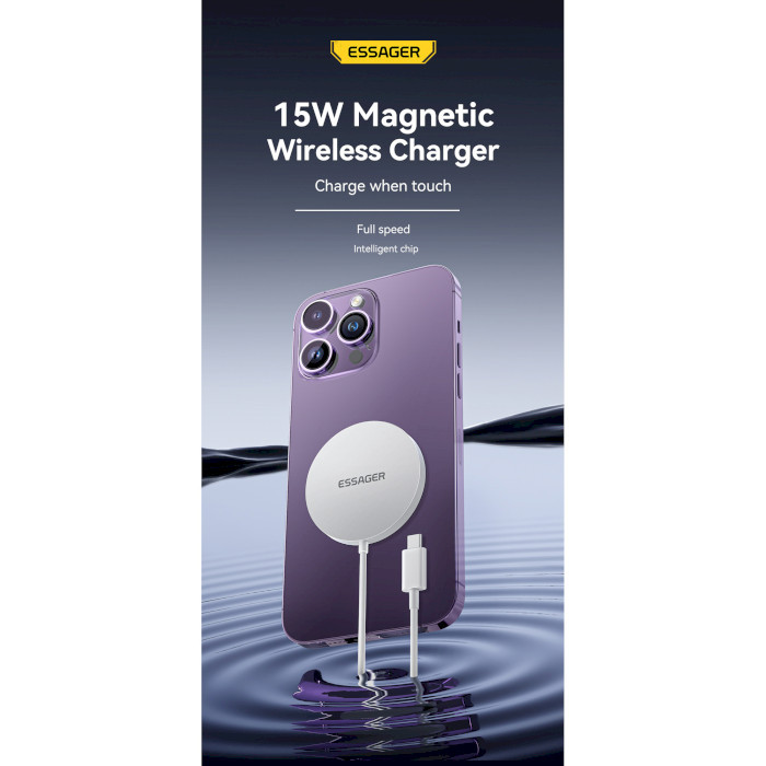 Зарядний пристрій Essager 15W Chengfeng Magnetic Wireless Charger White (EWXCX-CF02-Z) ціна