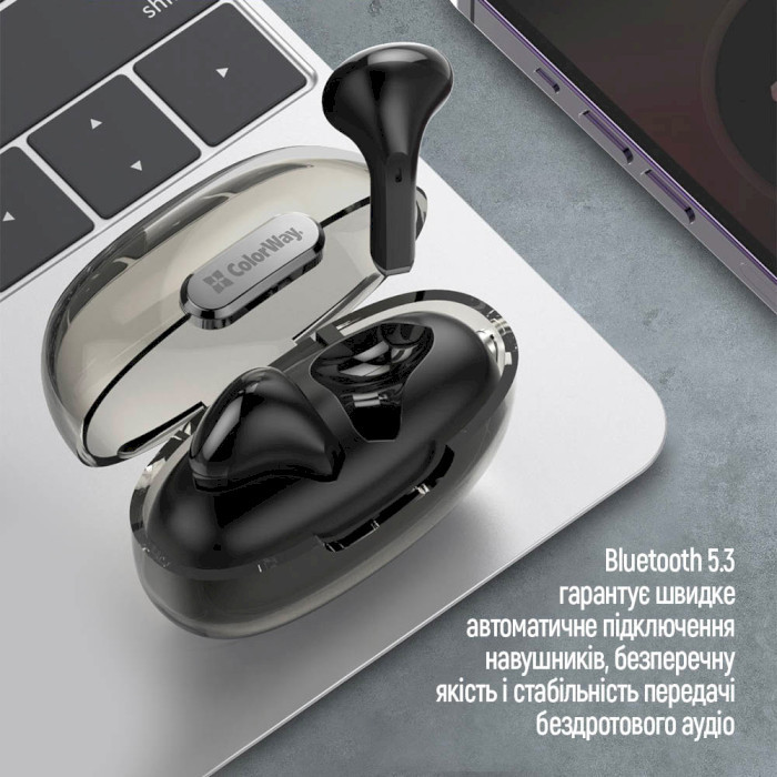 Навушники ColorWay Slim TWS-2 Black (CW-TWS2BK) в Україні