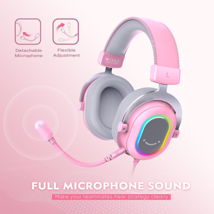 Навушники Fifine H6 RGB 7.1 Pink (H6P) в Україні
