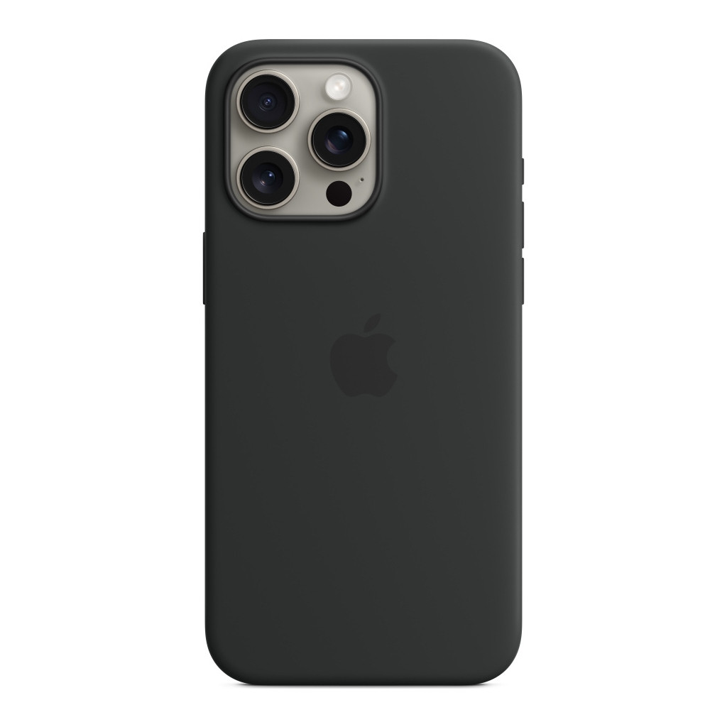 Чохол для смартфона Apple iPhone 15 Pro Max Silicone Case with MagSafe Black (MT1M3ZM/A) купити