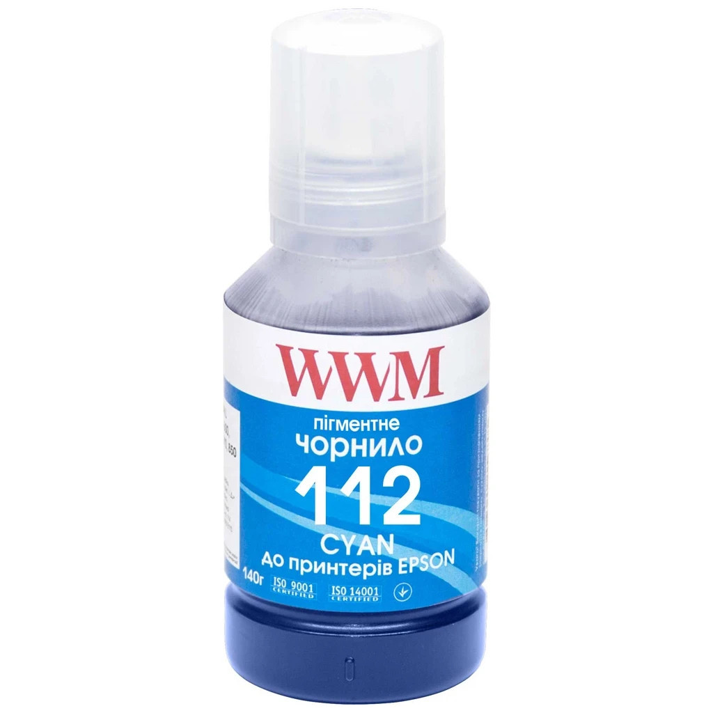 Чорнило WWM Epson L11160/6490 №112 140g Cyan pigmented (E112CP)