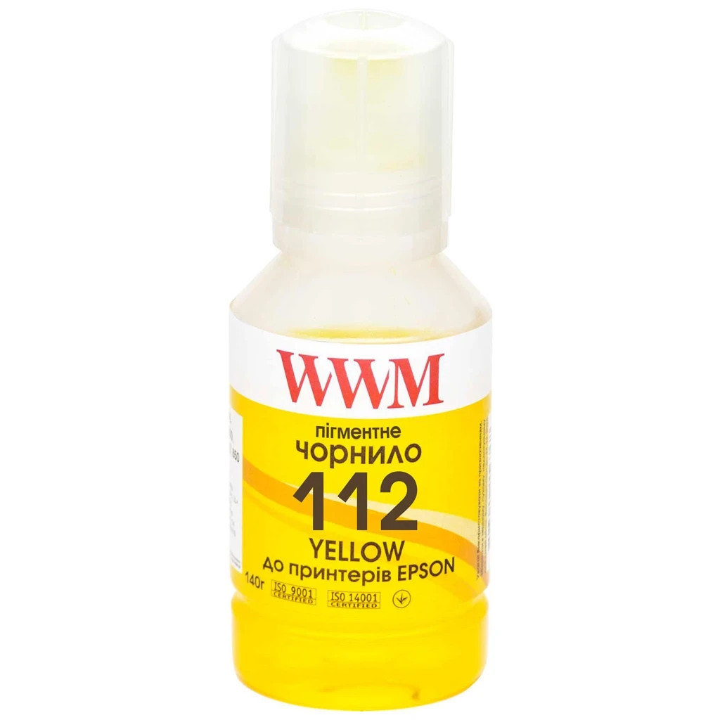 Чорнило WWM Epson L11160/6490 №112 140g Yellow pigmented (E112YP) купити
