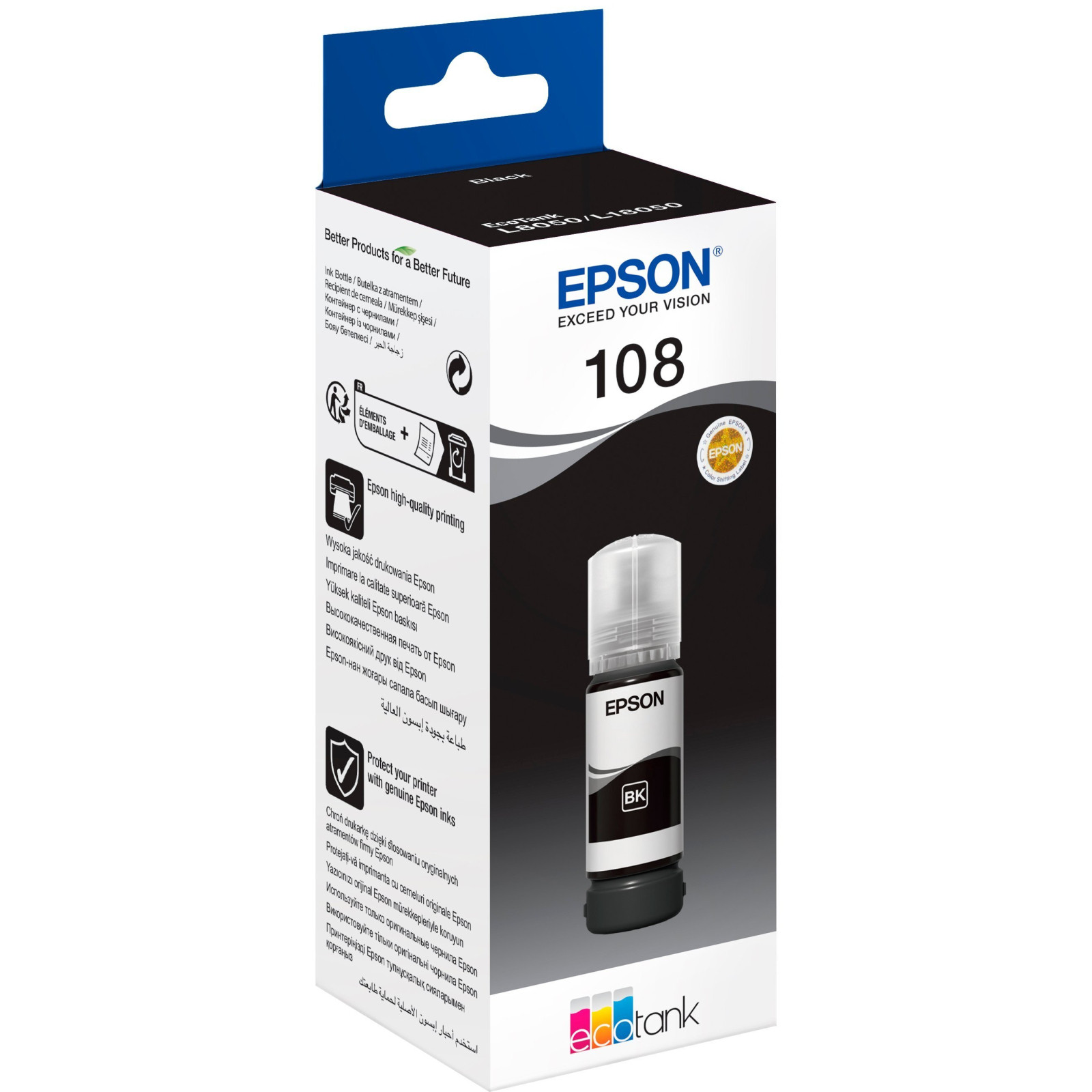 Тонер-картридж Epson 108 EcoTank L8050/L18050 Black (C13T09C14A) недорого