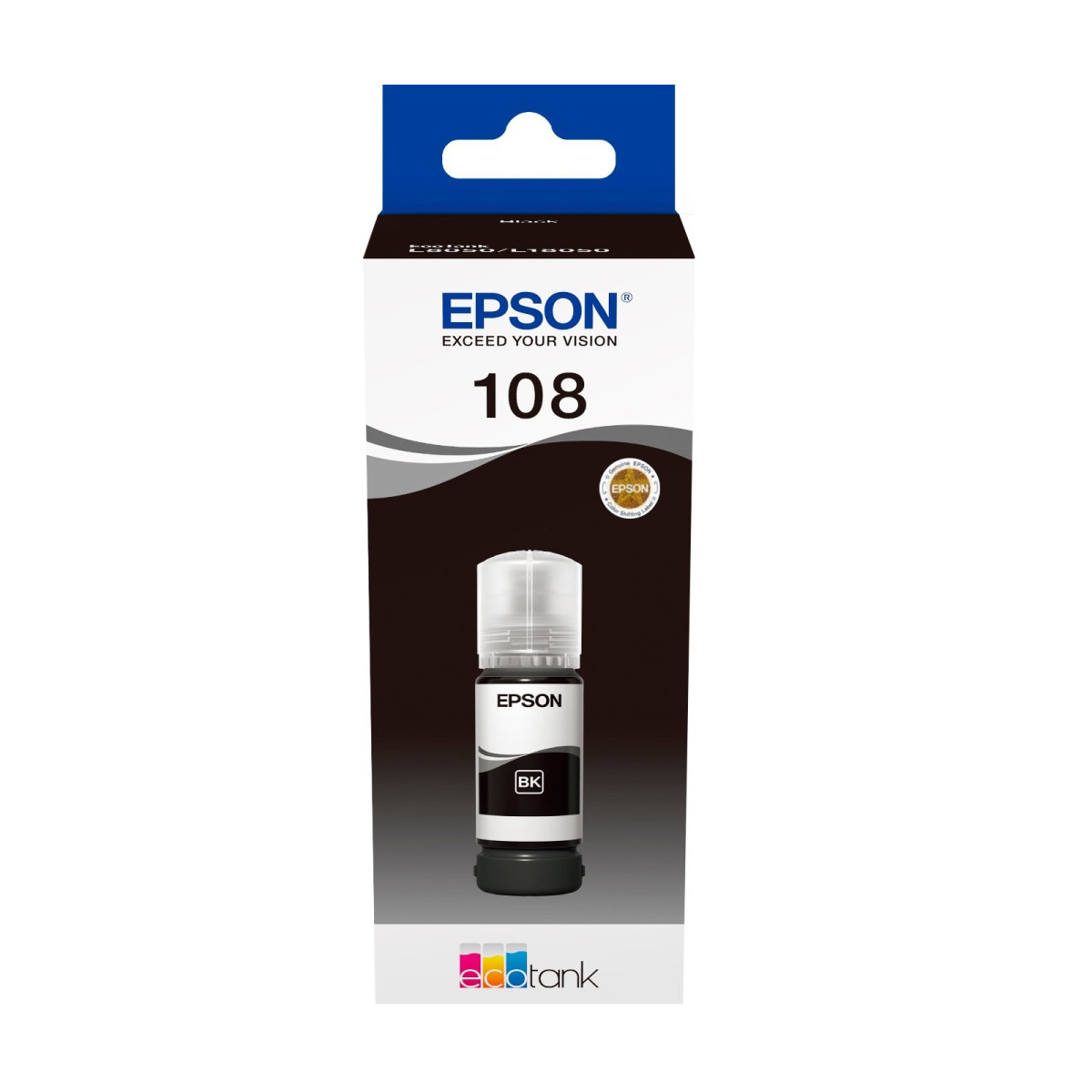 Чорнило Epson 108 EcoTank L8050/L18050 Black (C13T09C14A)