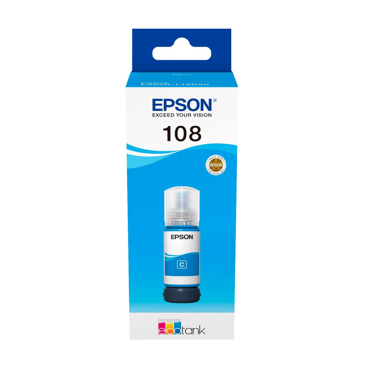 Чорнило Epson 108 EcoTank L8050/L18050 Cyan (C13T09C24A)