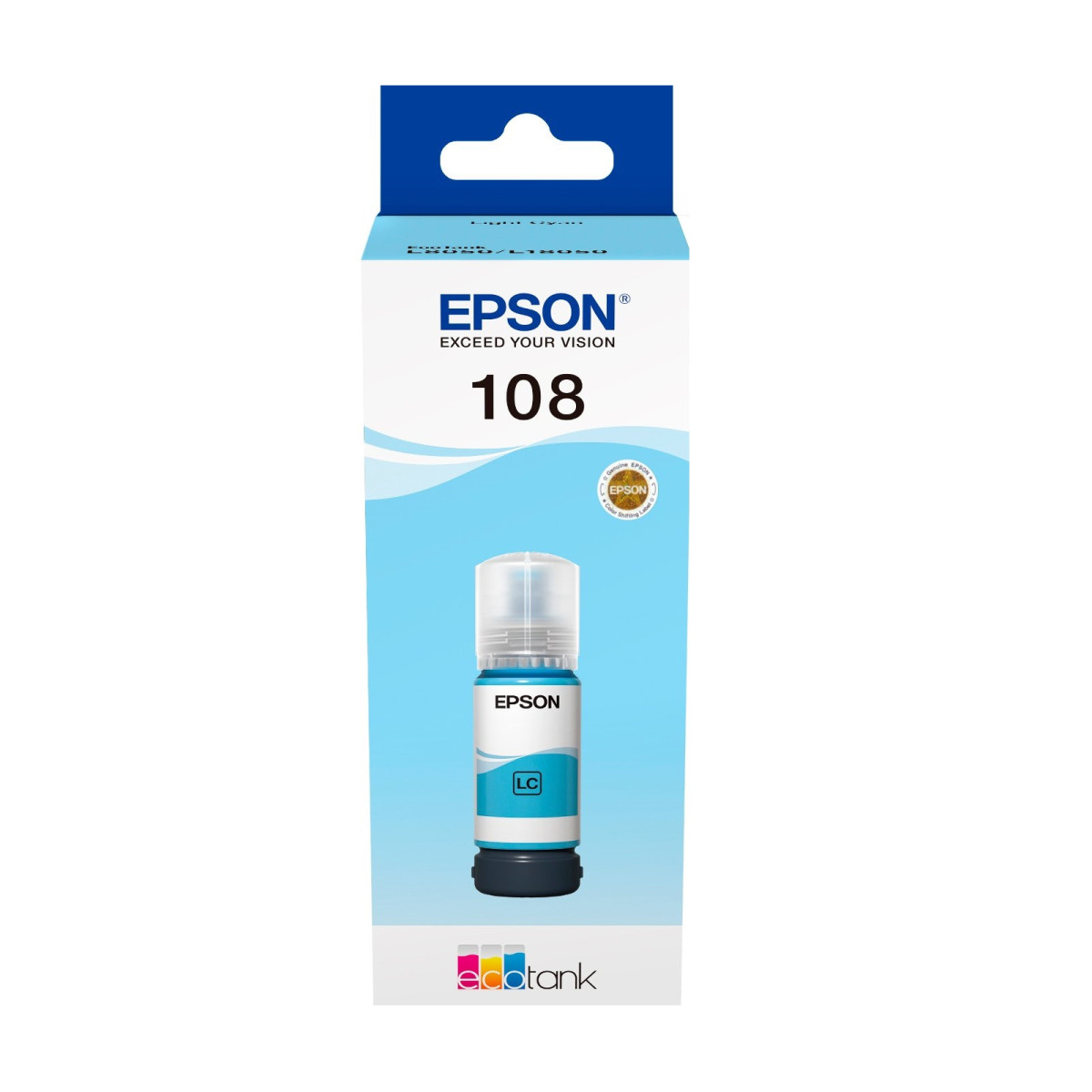 Чорнило Epson 108 EcoTank L8050/L18050 Light Cyan (C13T09C54A)